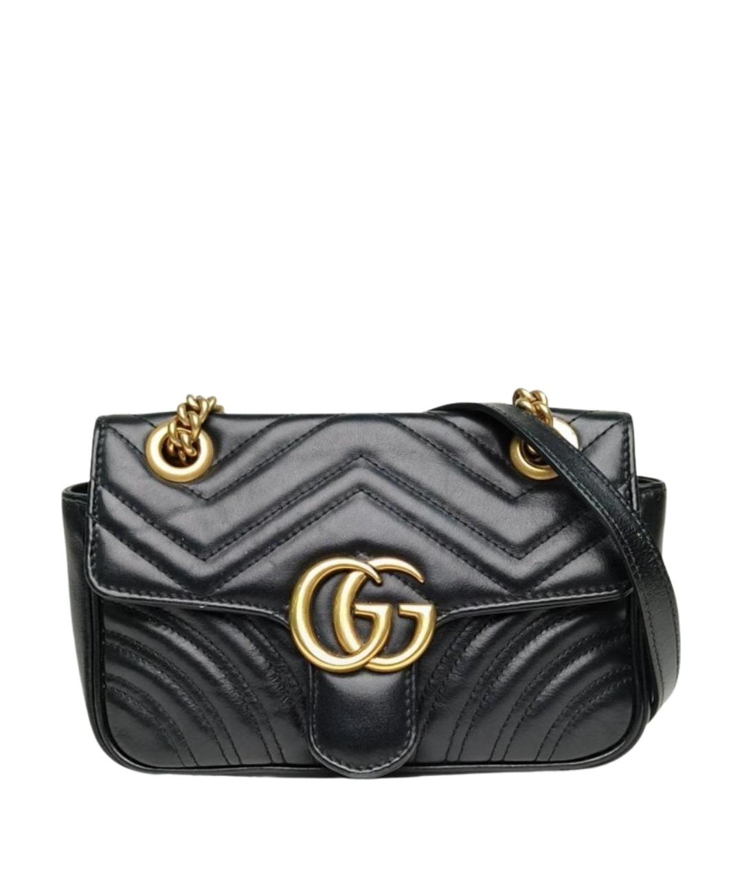 GUCCI Черная кожаная сумка через плечо, фото 1