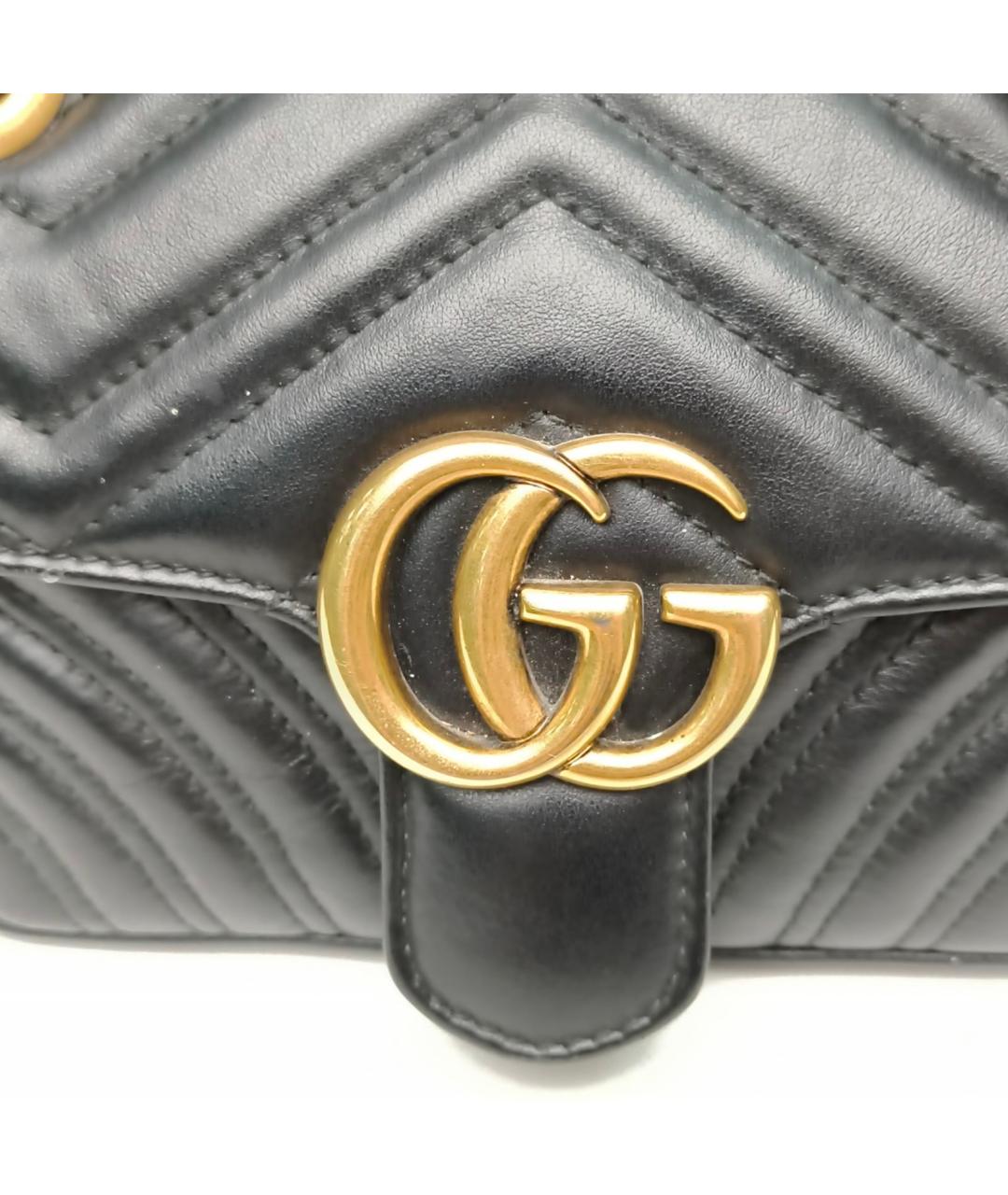 GUCCI Черная кожаная сумка через плечо, фото 7