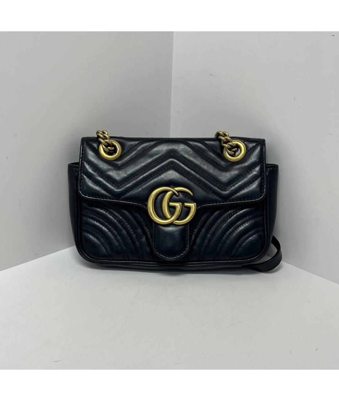 GUCCI Черная кожаная сумка через плечо, фото 9