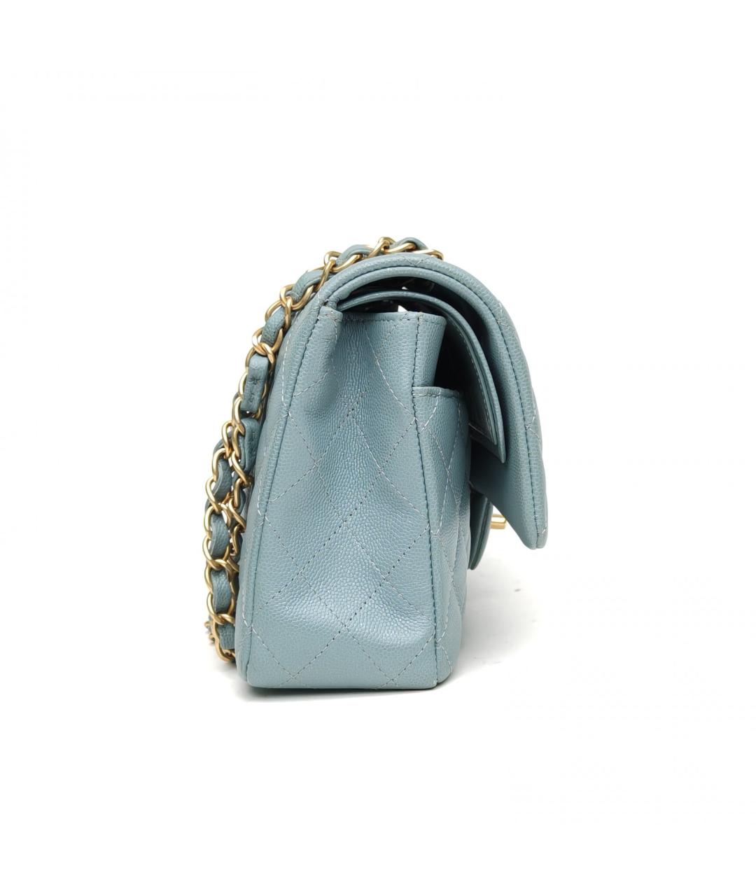CHANEL Голубая кожаная сумка через плечо, фото 5