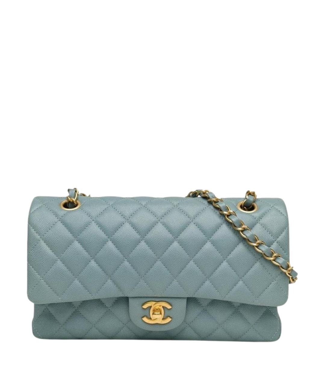 CHANEL Голубая кожаная сумка через плечо, фото 1