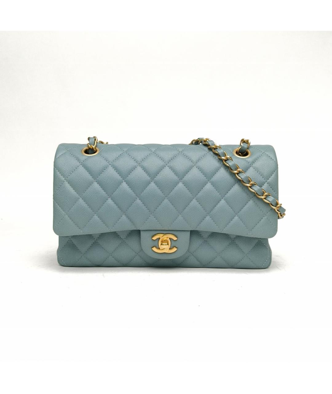 CHANEL Голубая кожаная сумка через плечо, фото 2