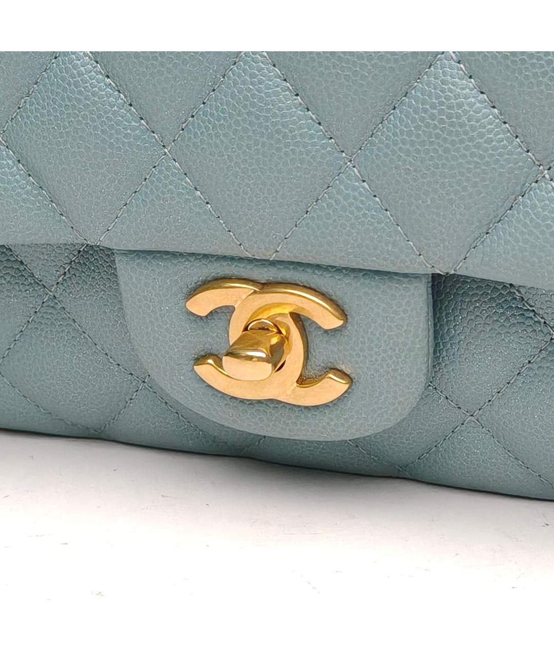 CHANEL Голубая кожаная сумка через плечо, фото 8