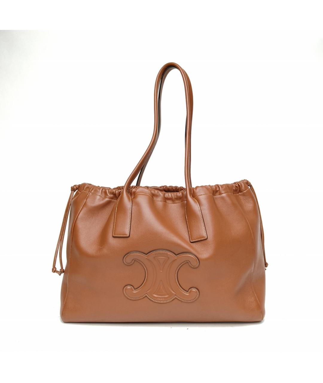 CELINE Коричневая кожаная сумка через плечо, фото 2