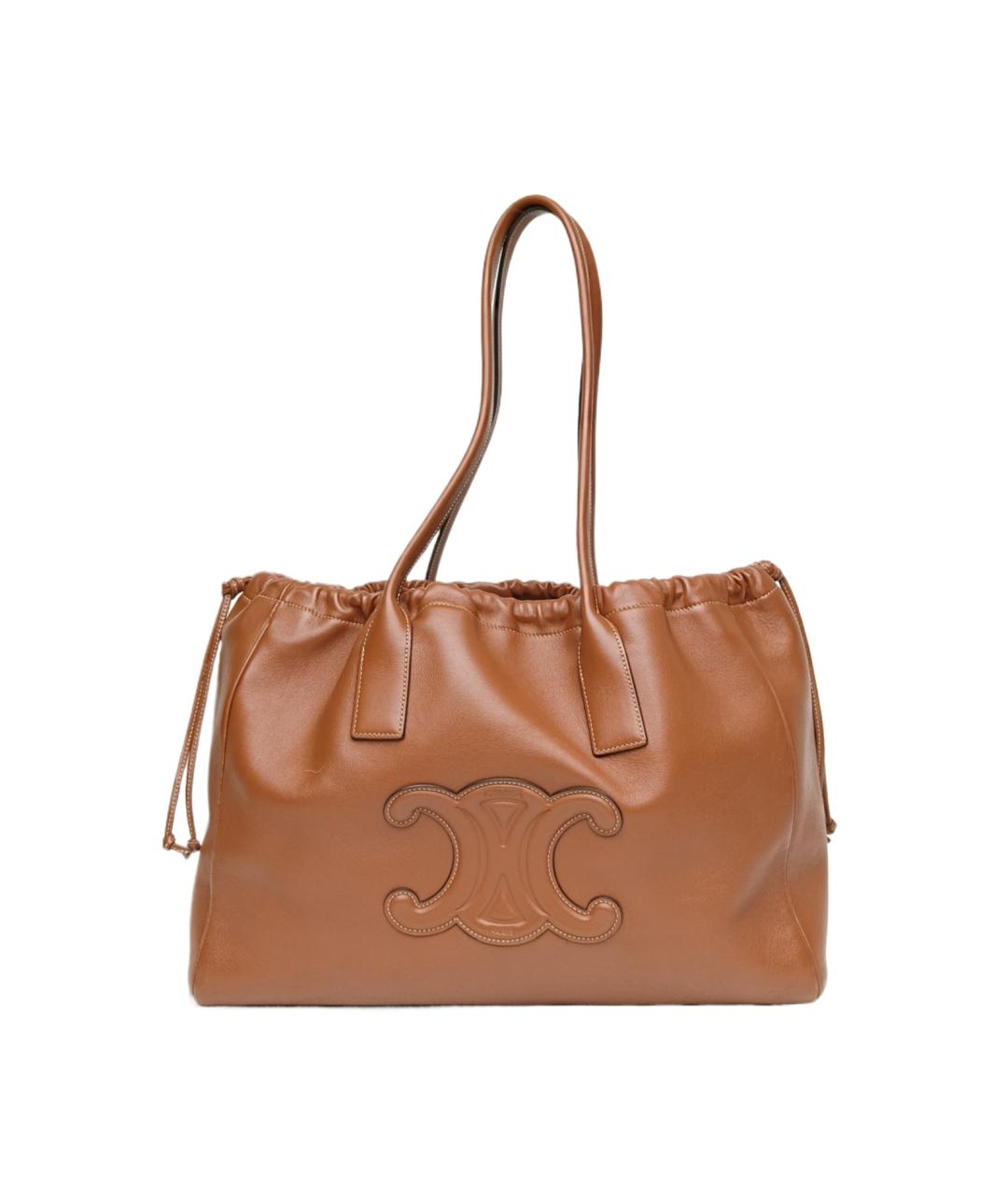 CELINE Коричневая кожаная сумка через плечо, фото 10