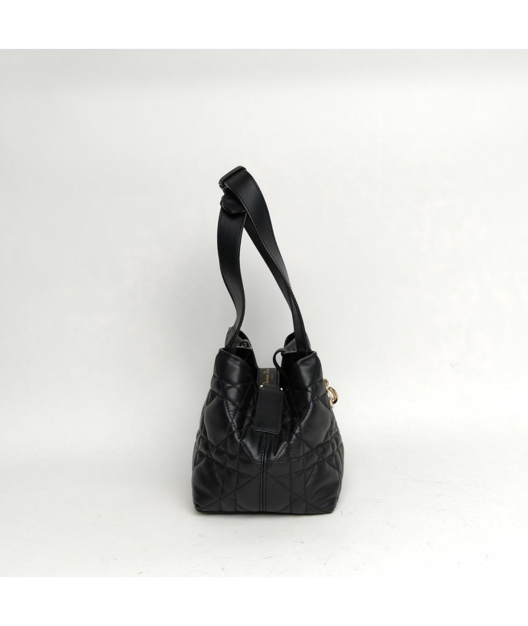 CHRISTIAN DIOR Черная кожаная сумка через плечо, фото 5