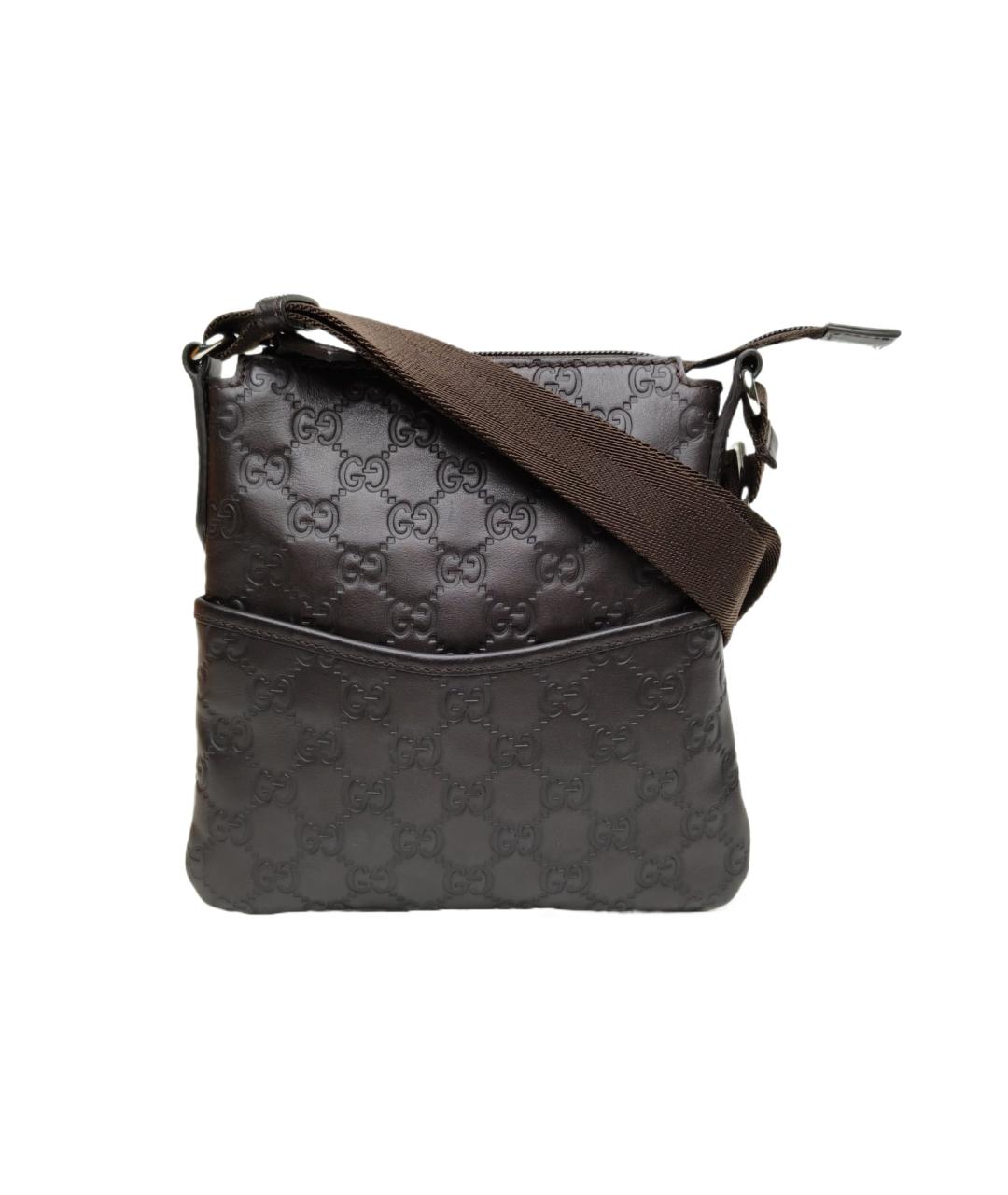 GUCCI Коричневая кожаная сумка через плечо, фото 10