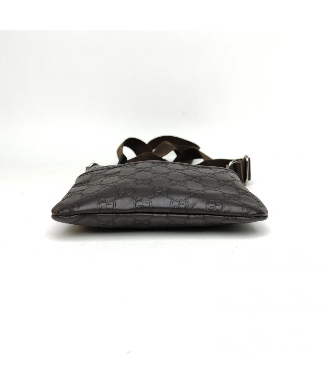 GUCCI Коричневая кожаная сумка через плечо, фото 6