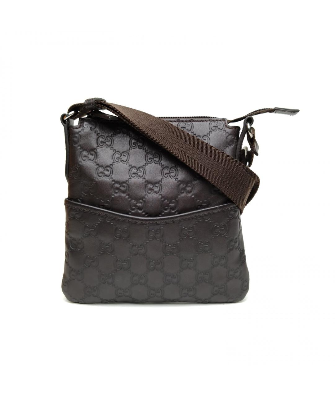 GUCCI Коричневая кожаная сумка через плечо, фото 2