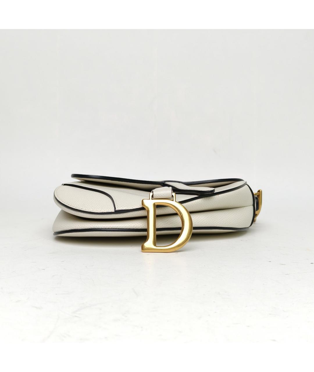 CHRISTIAN DIOR Белая кожаная сумка через плечо, фото 6