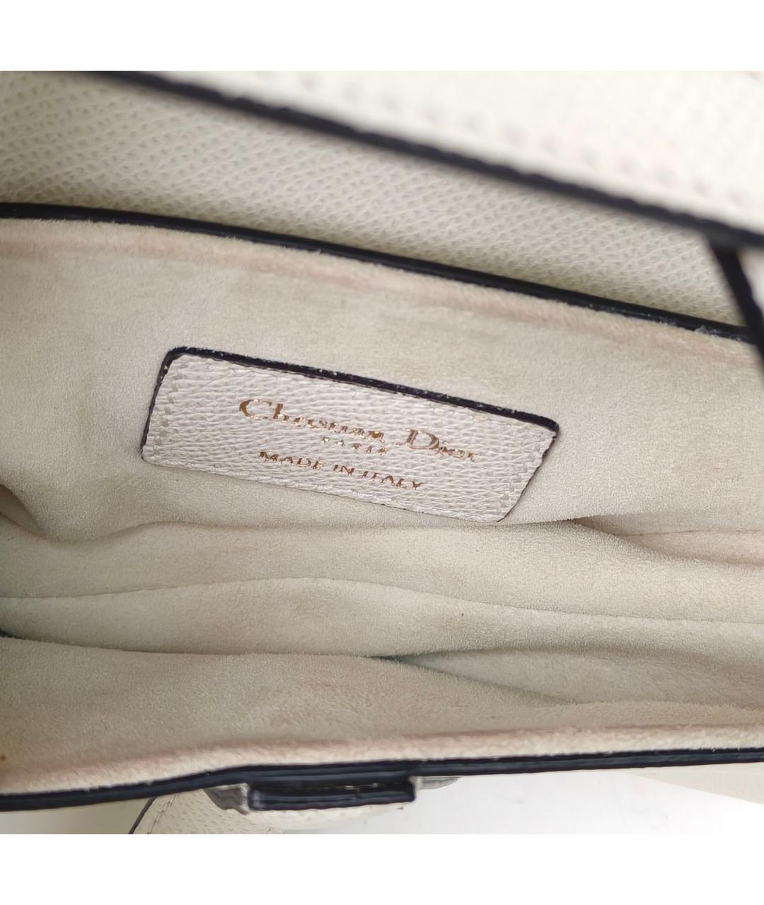 CHRISTIAN DIOR Белая кожаная сумка через плечо, фото 8