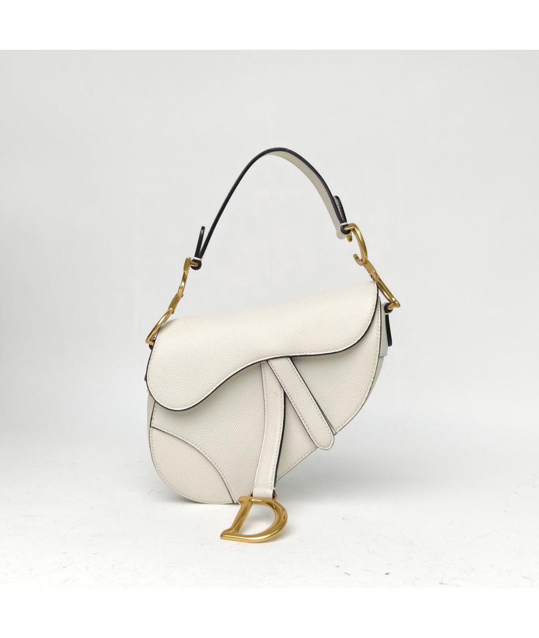 CHRISTIAN DIOR Белая кожаная сумка через плечо, фото 2