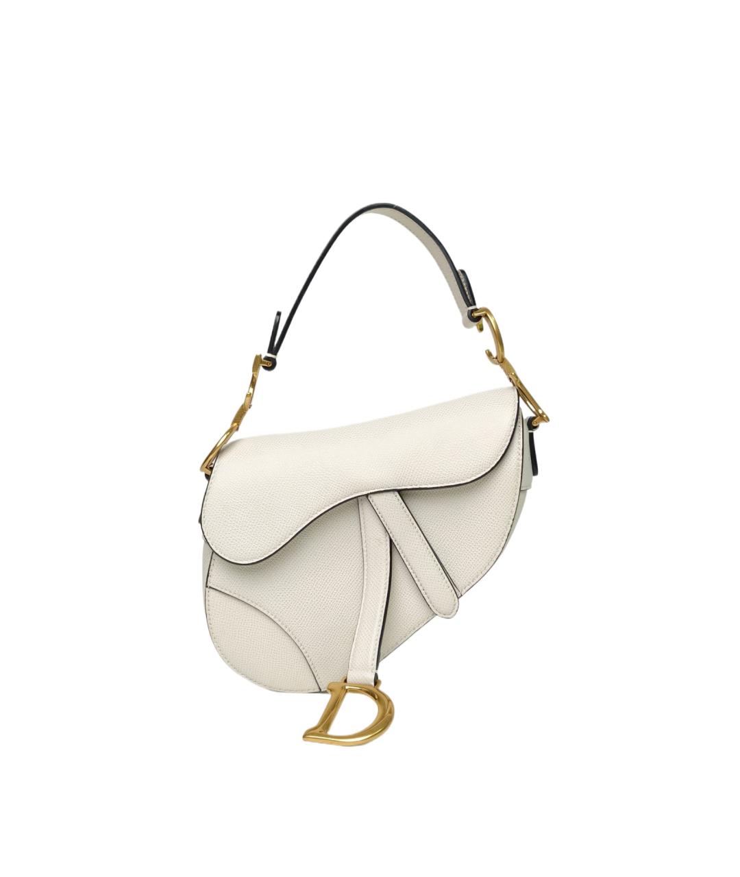 CHRISTIAN DIOR Белая кожаная сумка через плечо, фото 9