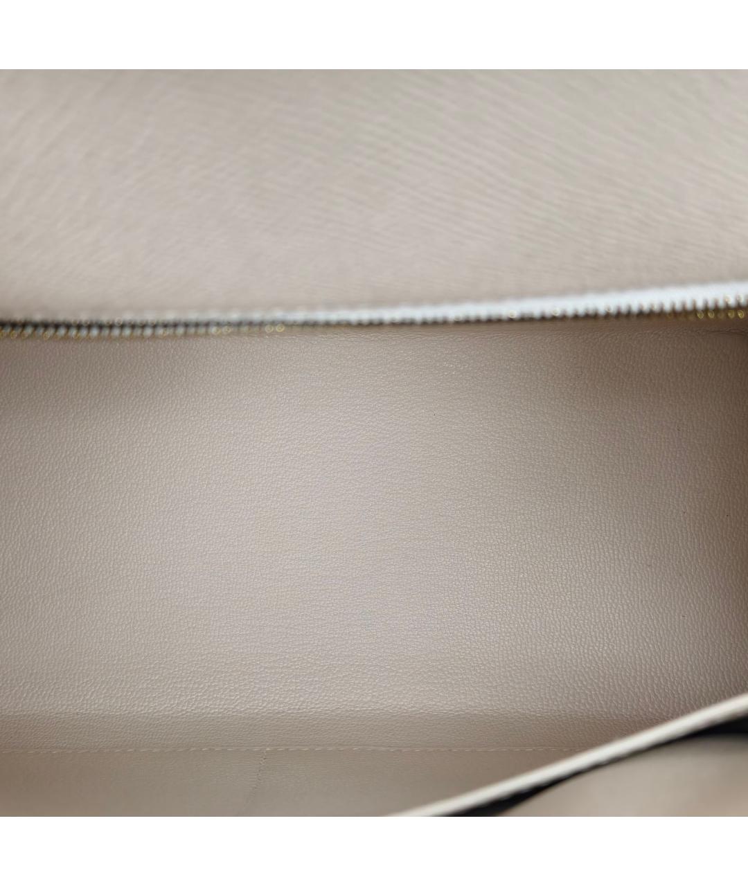 HERMES Белая кожаная сумка с короткими ручками, фото 7