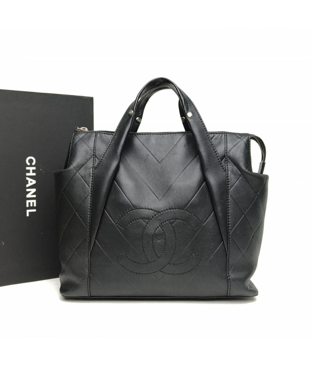 CHANEL Черная кожаная сумка через плечо, фото 8