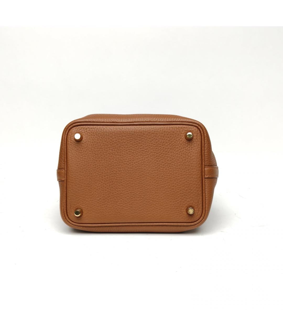 HERMES Коричневая кожаная сумка через плечо, фото 6