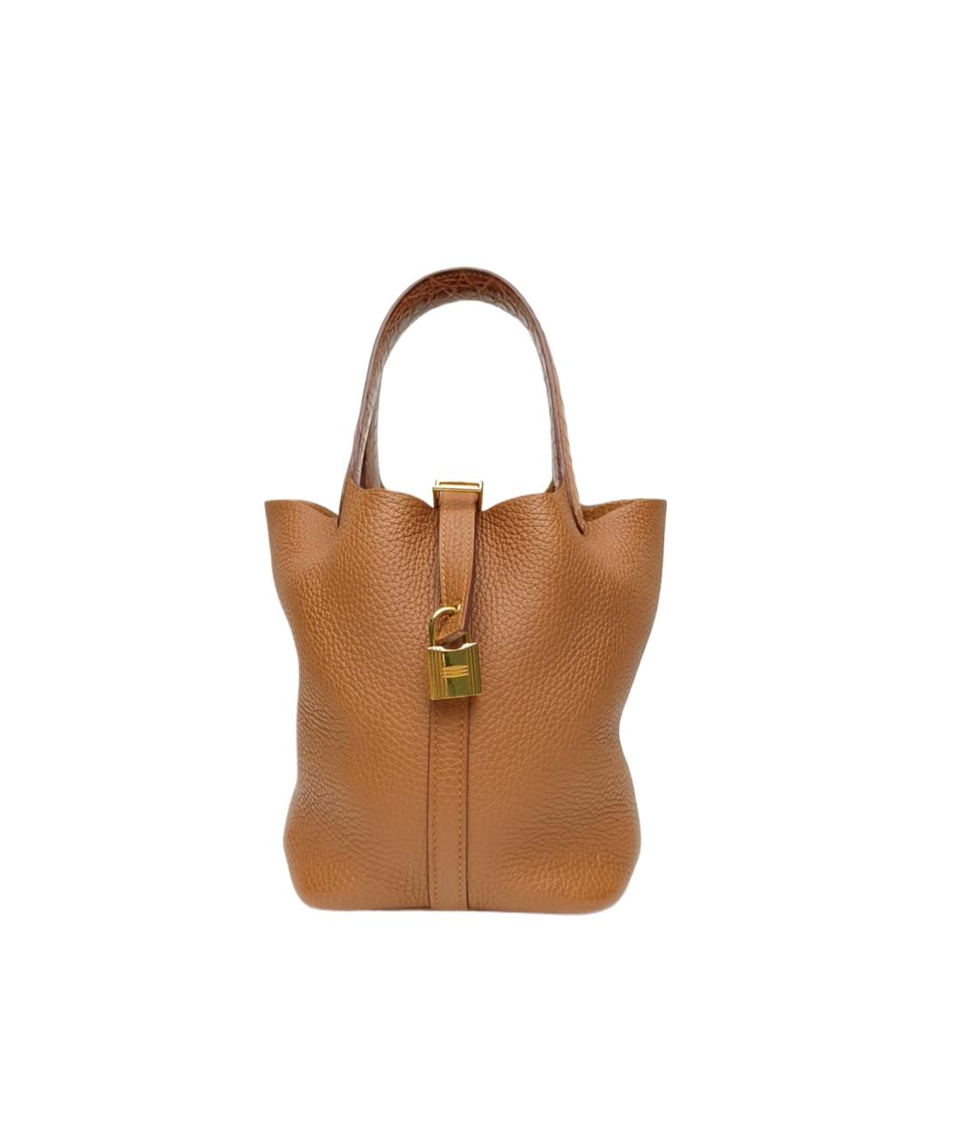 HERMES Коричневая кожаная сумка через плечо, фото 9