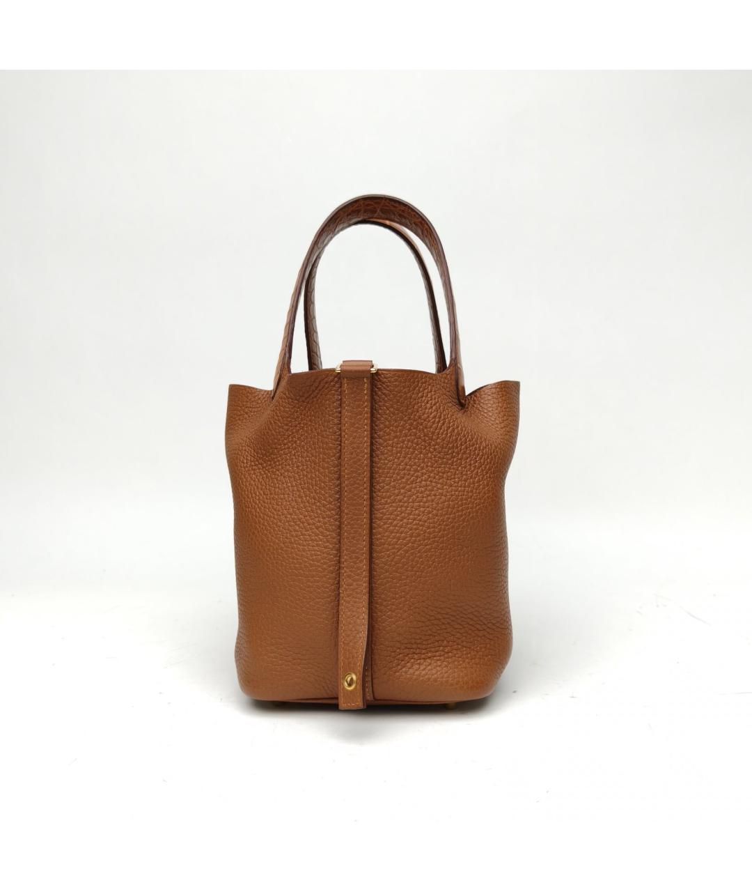 HERMES Коричневая кожаная сумка через плечо, фото 4