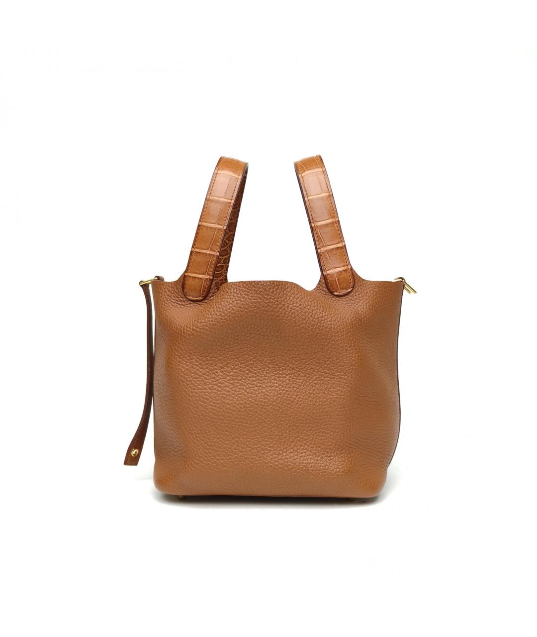 HERMES Коричневая кожаная сумка через плечо, фото 5