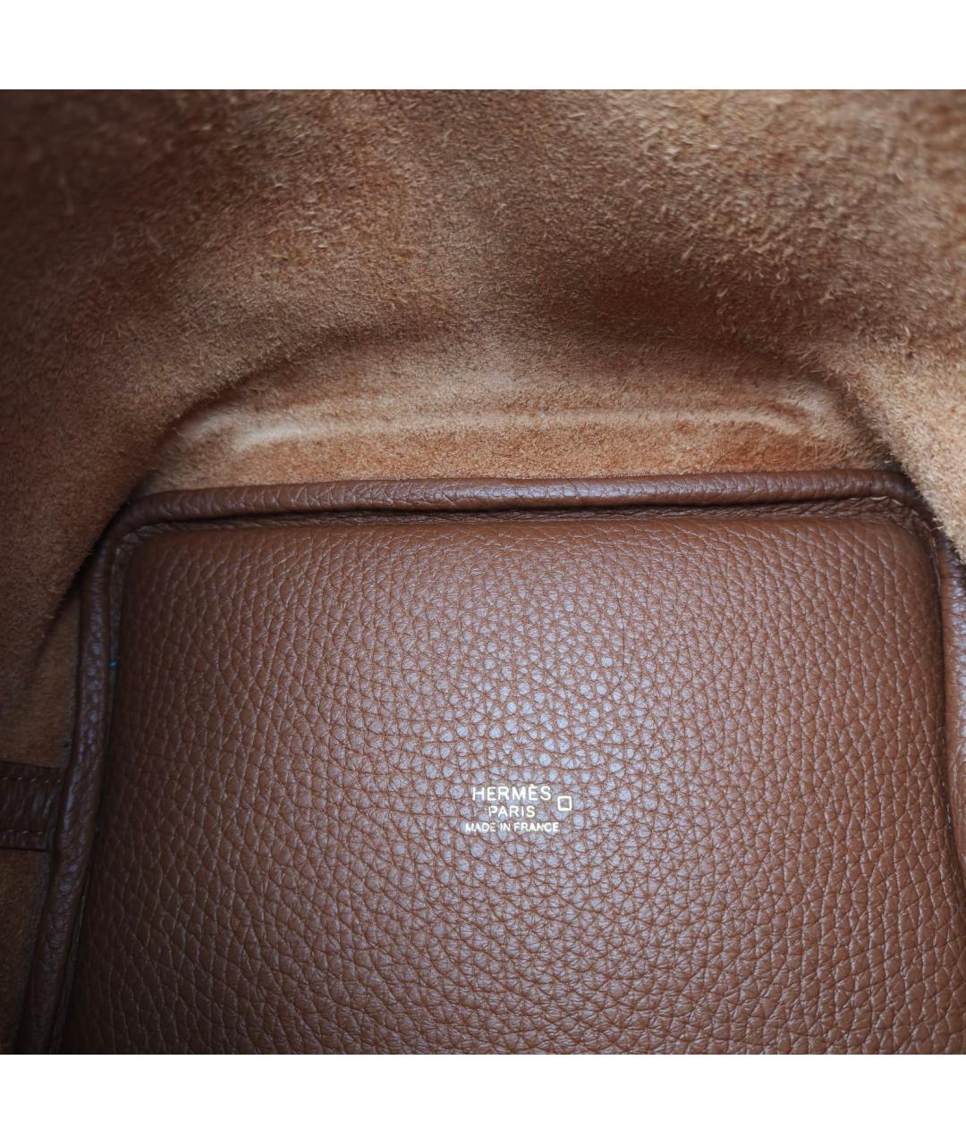 HERMES Коричневая кожаная сумка через плечо, фото 8