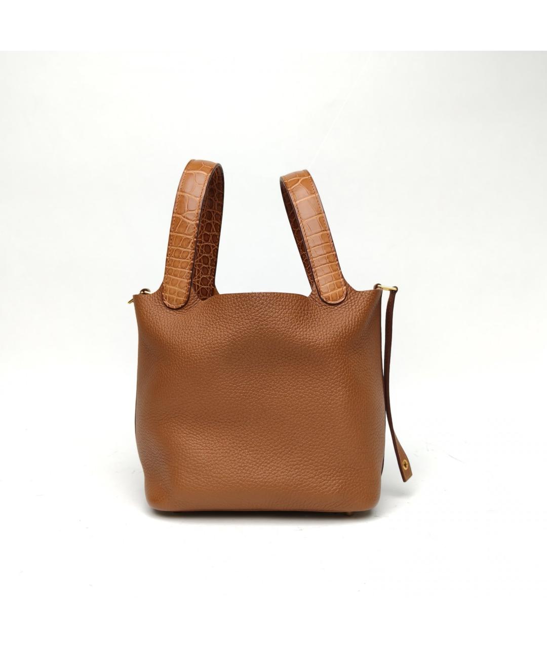 HERMES Коричневая кожаная сумка через плечо, фото 3