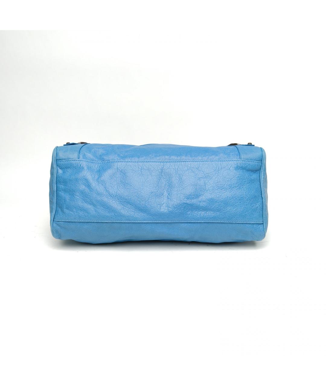 BALENCIAGA Голубая кожаная сумка через плечо, фото 6
