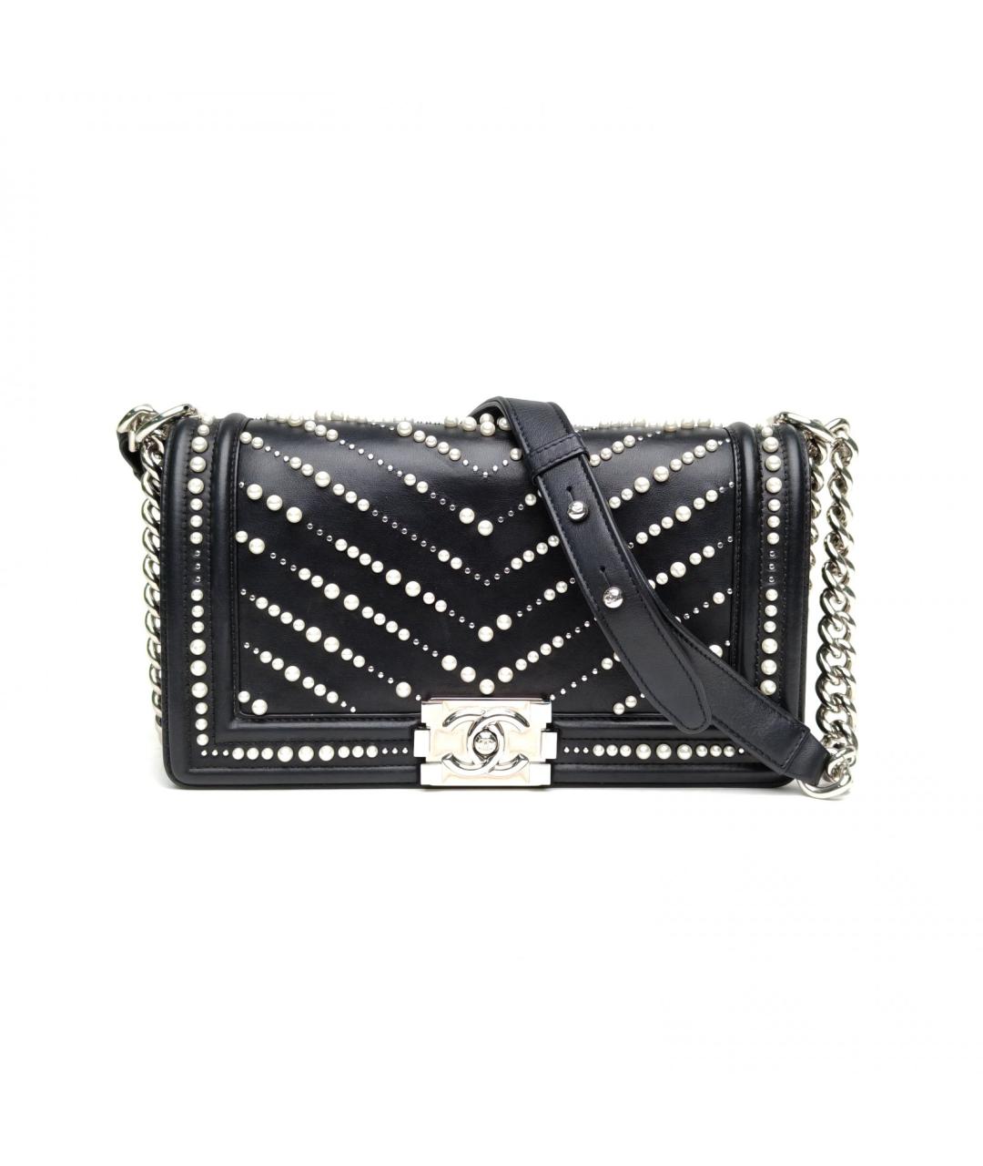 CHANEL Черная кожаная сумка через плечо, фото 2