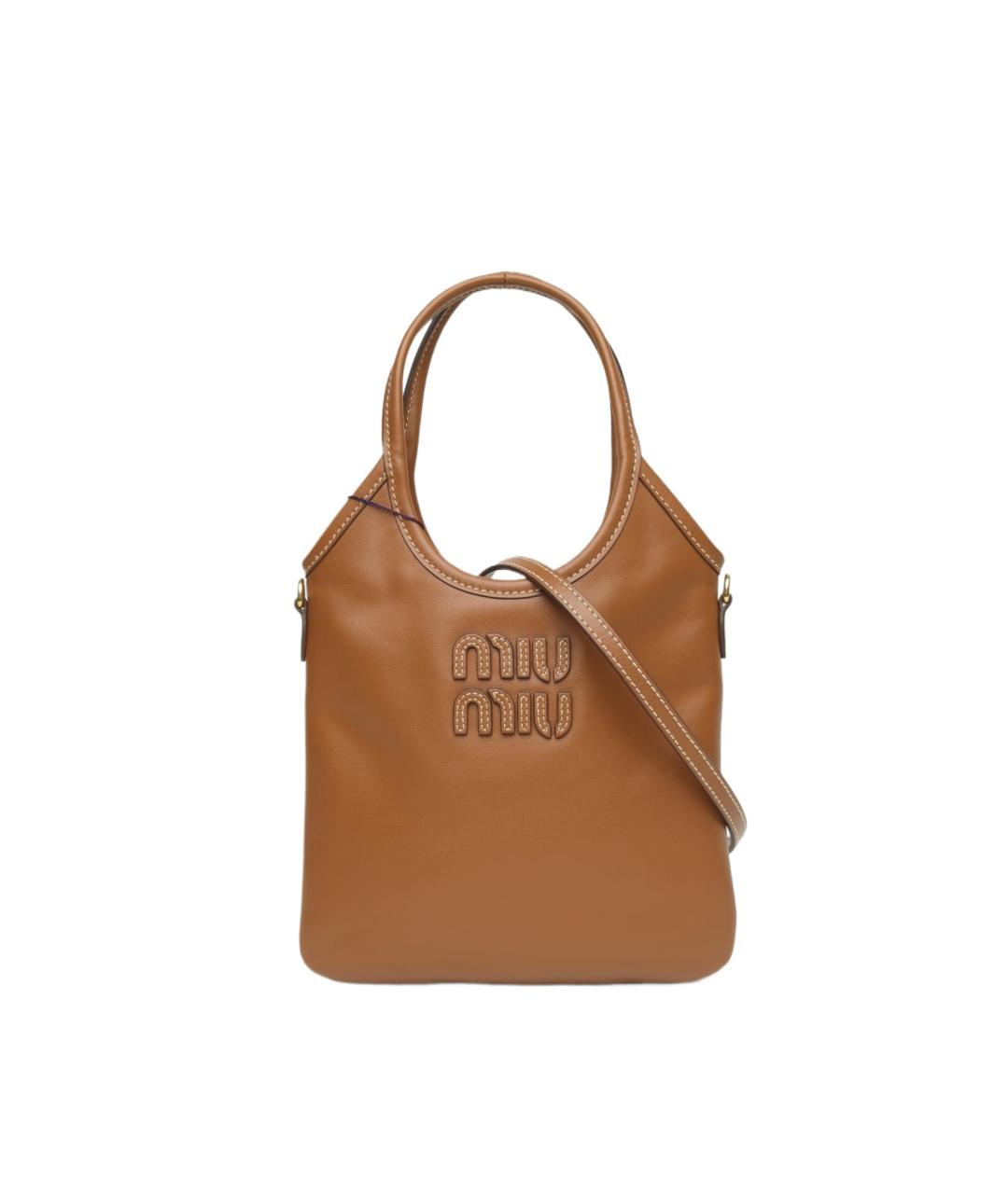 MIU MIU Коричневая кожаная сумка через плечо, фото 10