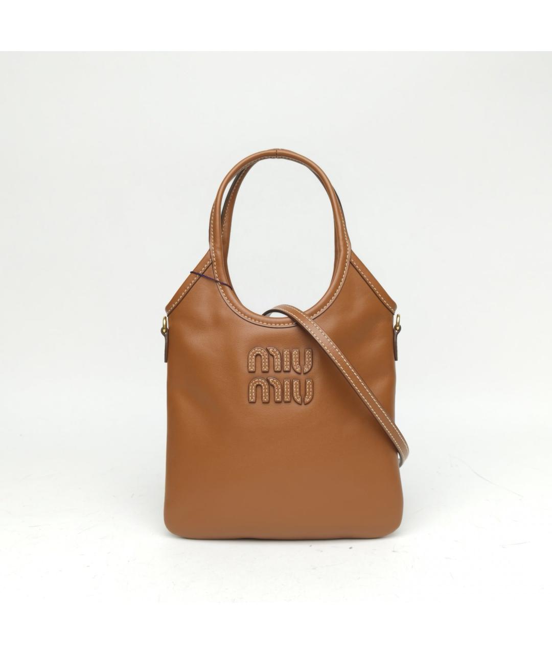 MIU MIU Коричневая кожаная сумка через плечо, фото 2