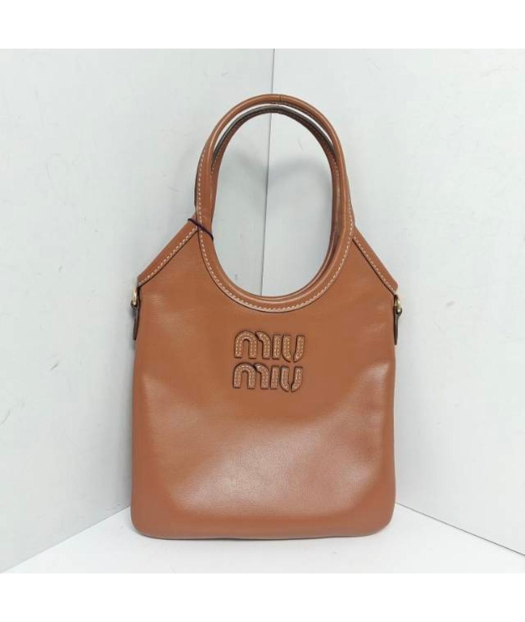 MIU MIU Коричневая кожаная сумка через плечо, фото 8