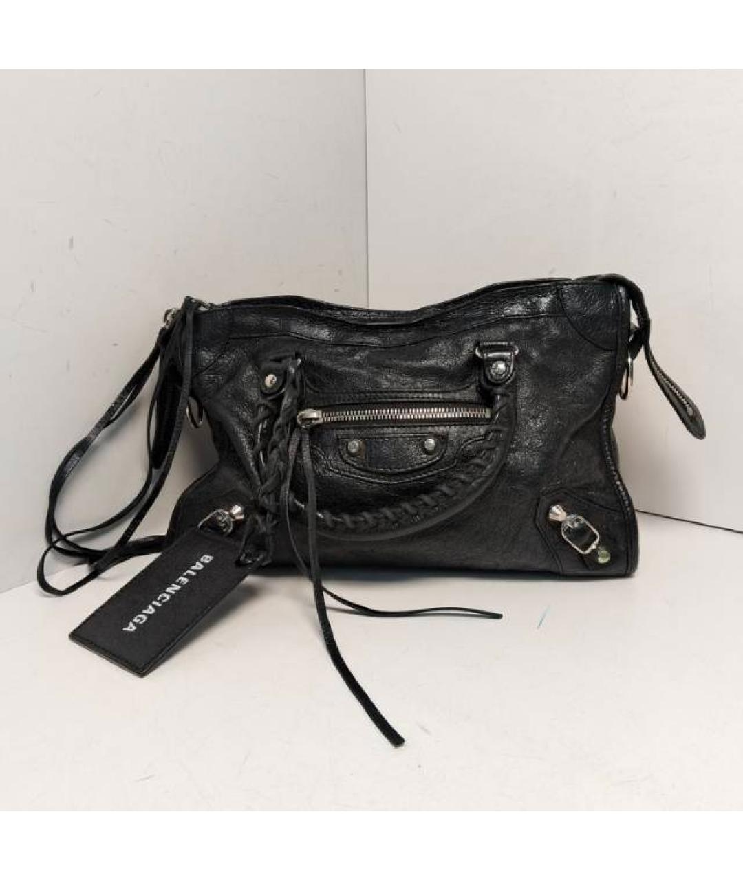 BALENCIAGA Черная кожаная сумка через плечо, фото 8