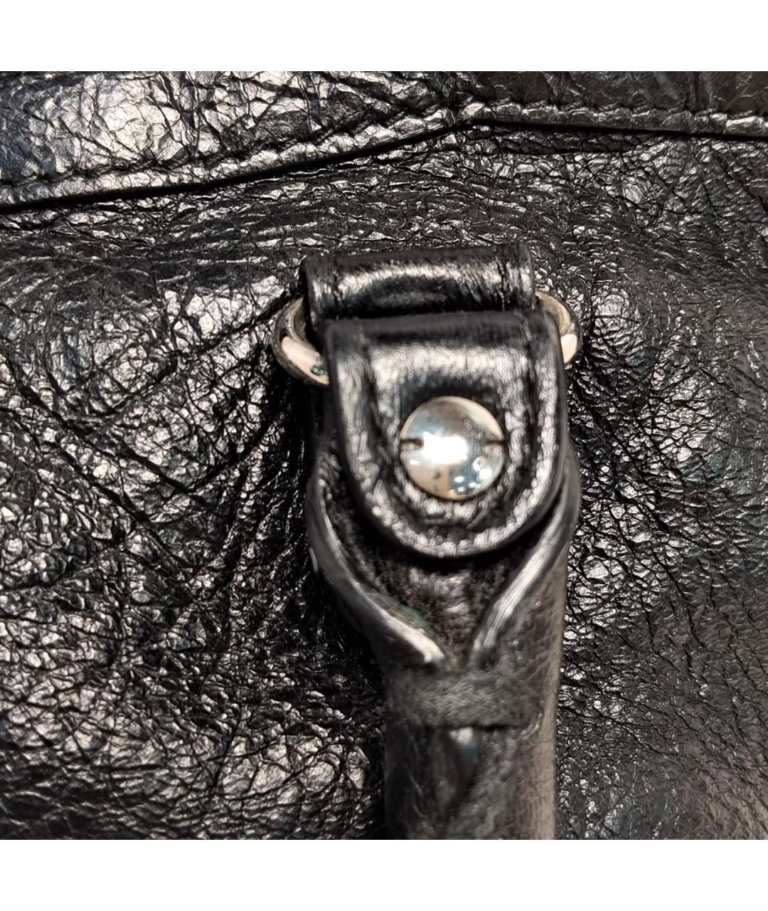 BALENCIAGA Черная кожаная сумка через плечо, фото 9