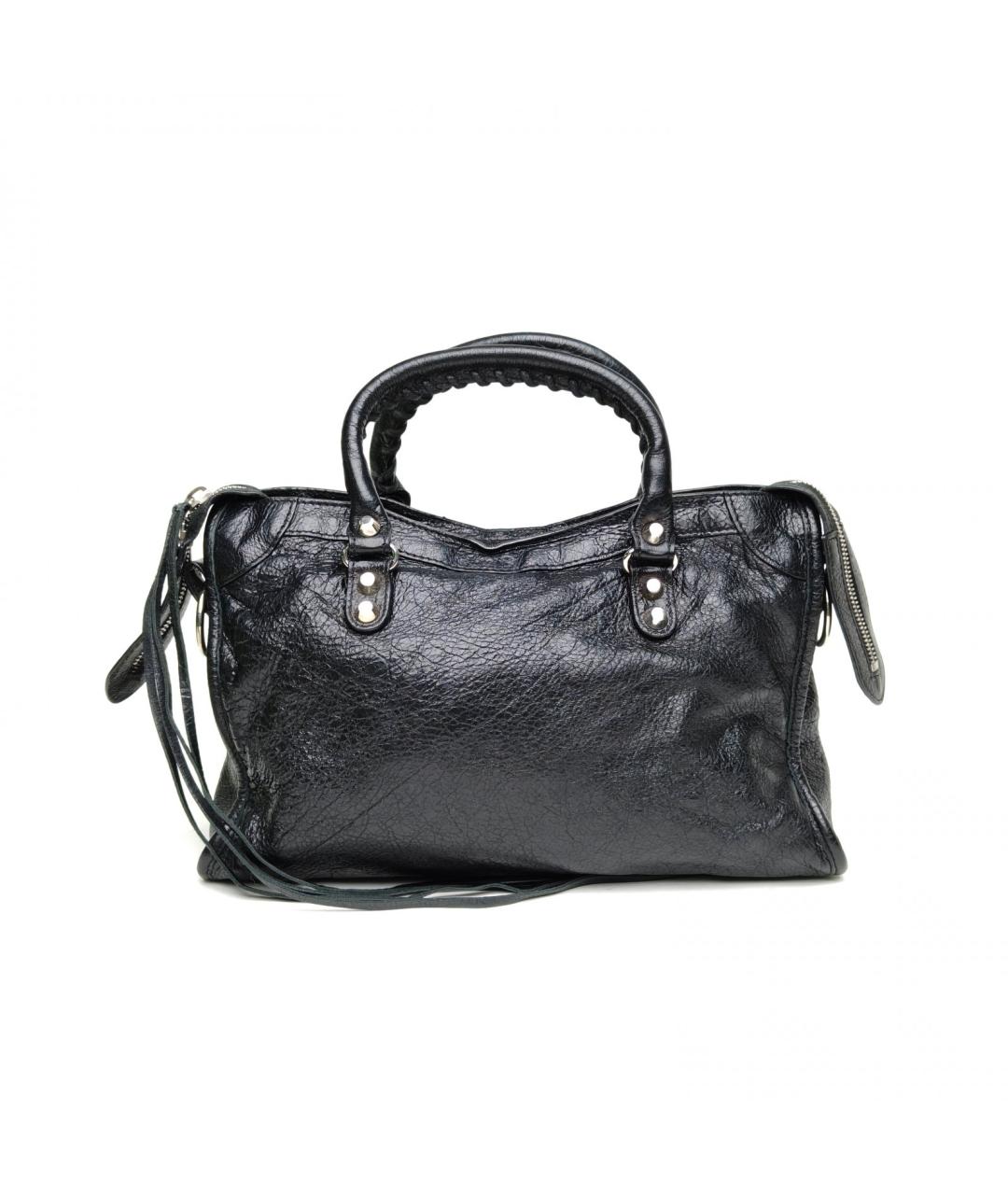 BALENCIAGA Черная кожаная сумка через плечо, фото 4