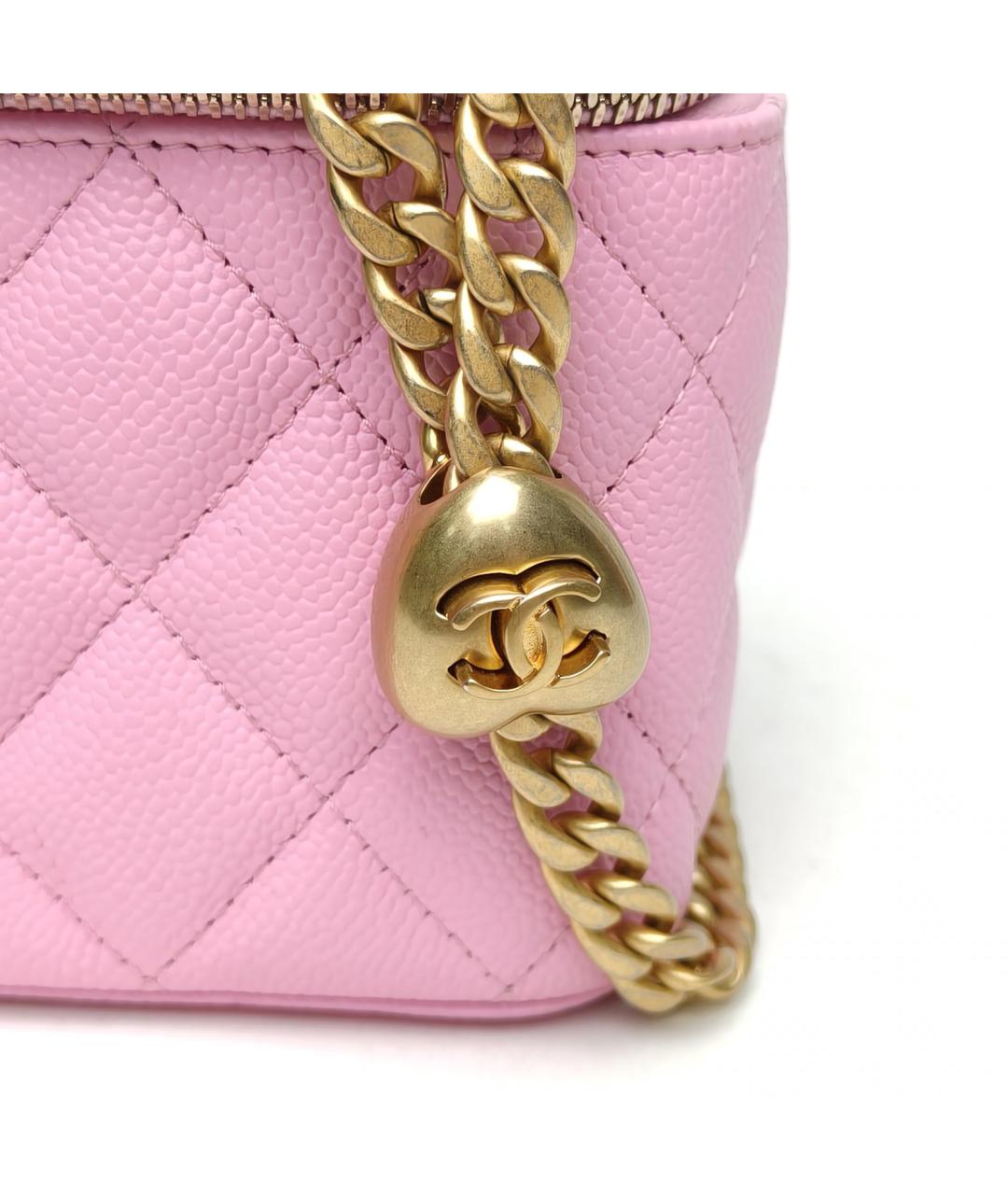 CHANEL Розовая кожаная сумка через плечо, фото 7