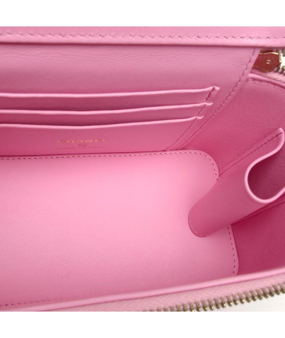 CHANEL Розовая кожаная сумка через плечо, фото 8