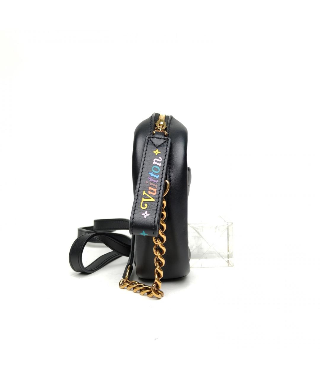 LOUIS VUITTON Черная кожаная сумка через плечо, фото 5