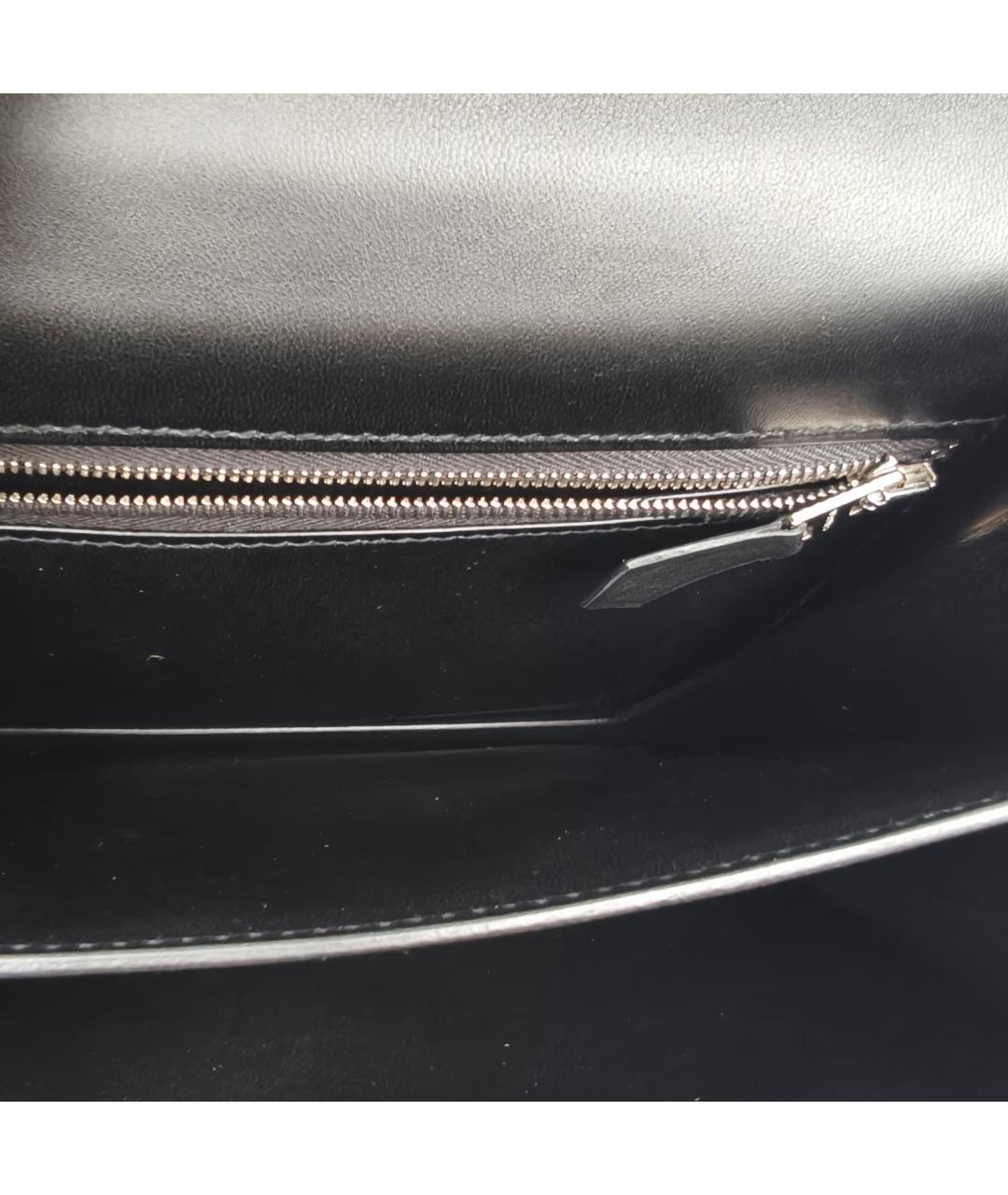 HERMES Черная кожаная сумка через плечо, фото 7