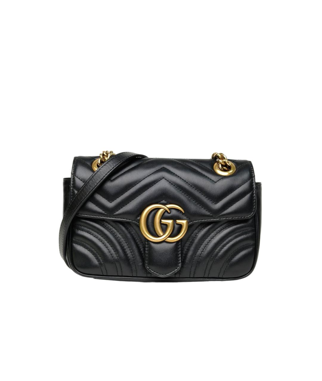 GUCCI Черная кожаная сумка через плечо, фото 10