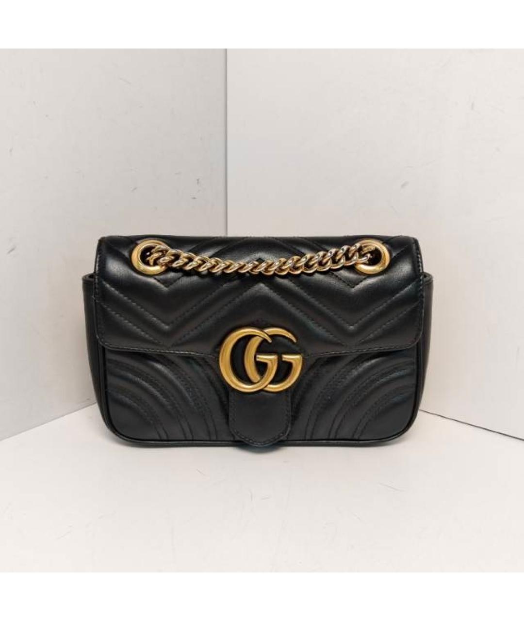 GUCCI Черная кожаная сумка через плечо, фото 9