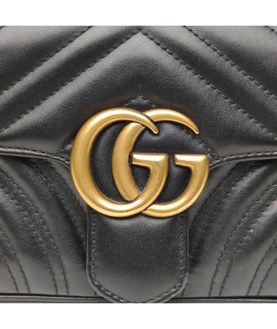 GUCCI Черная кожаная сумка через плечо, фото 7