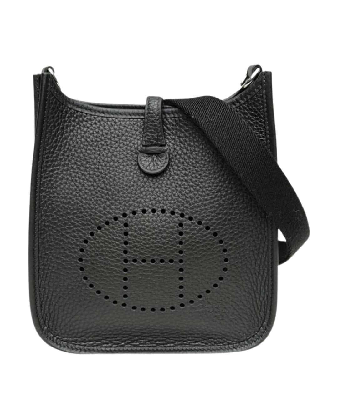 HERMES Черная кожаная сумка через плечо, фото 1