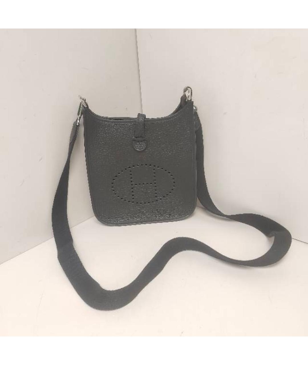 HERMES Черная кожаная сумка через плечо, фото 8