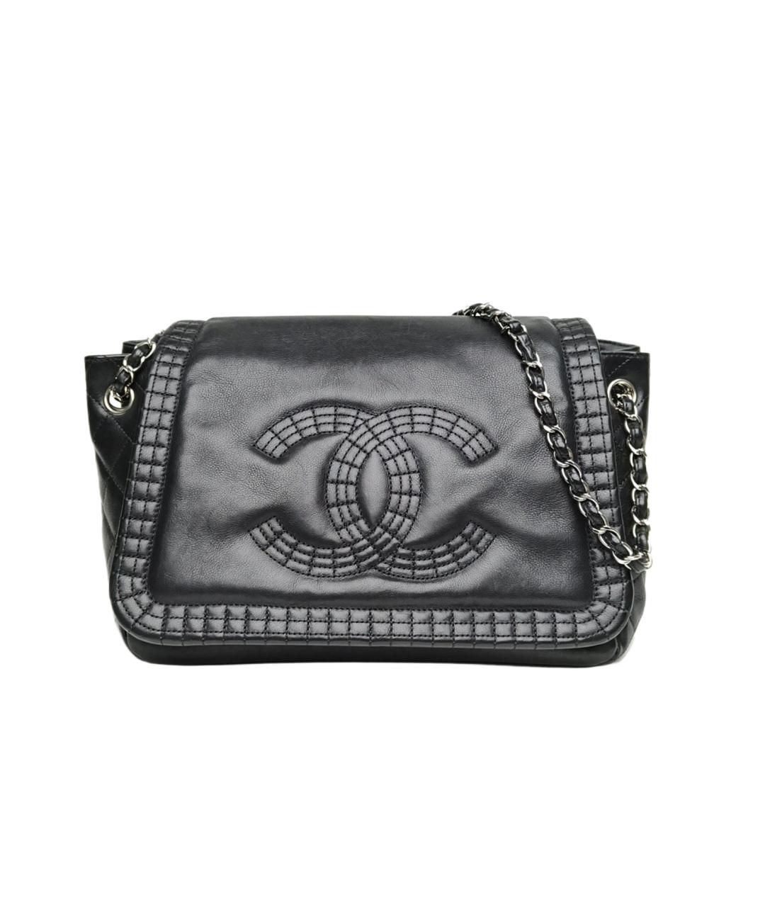 CHANEL Черная кожаная сумка через плечо, фото 9