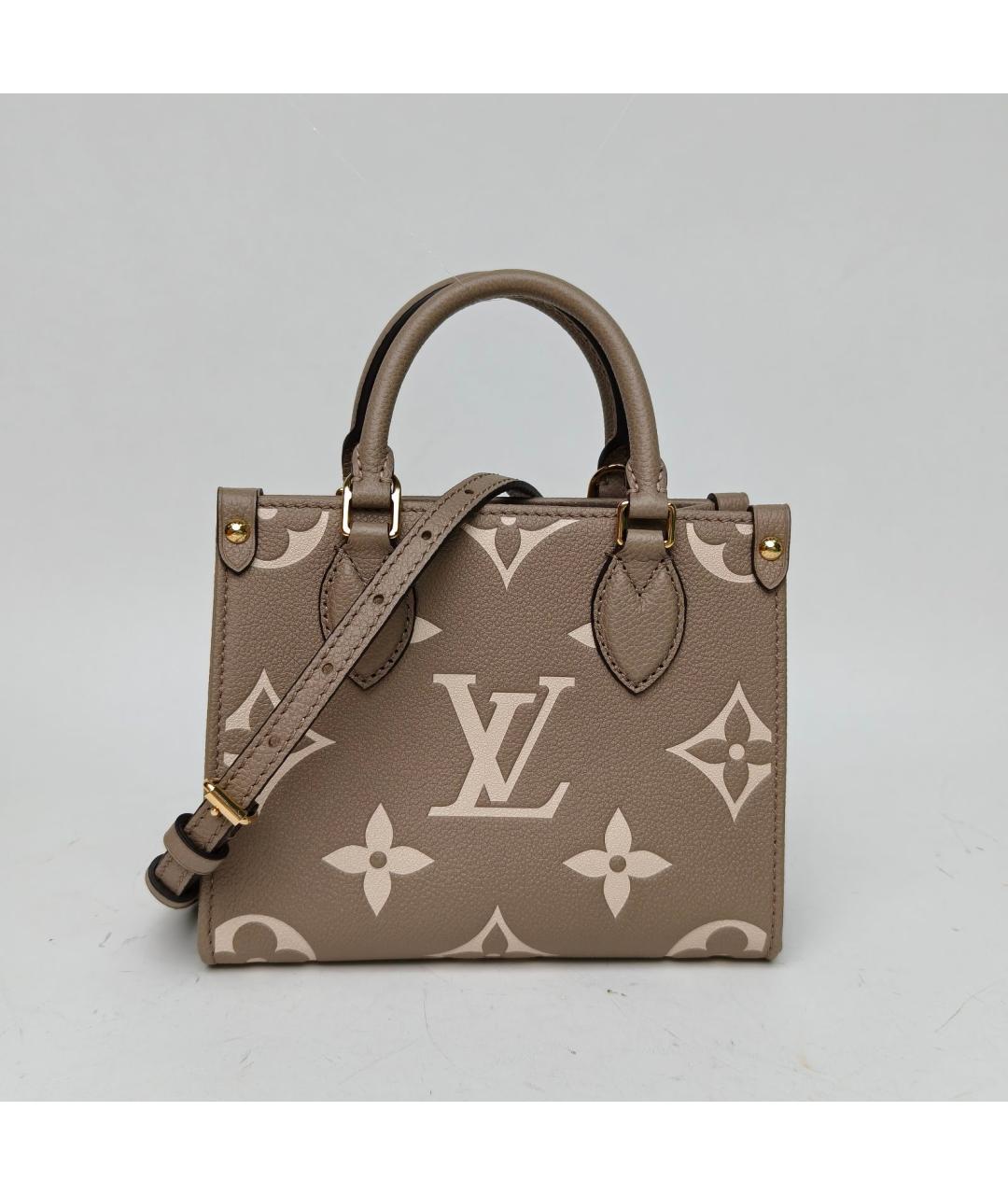 LOUIS VUITTON Серая кожаная сумка через плечо, фото 2