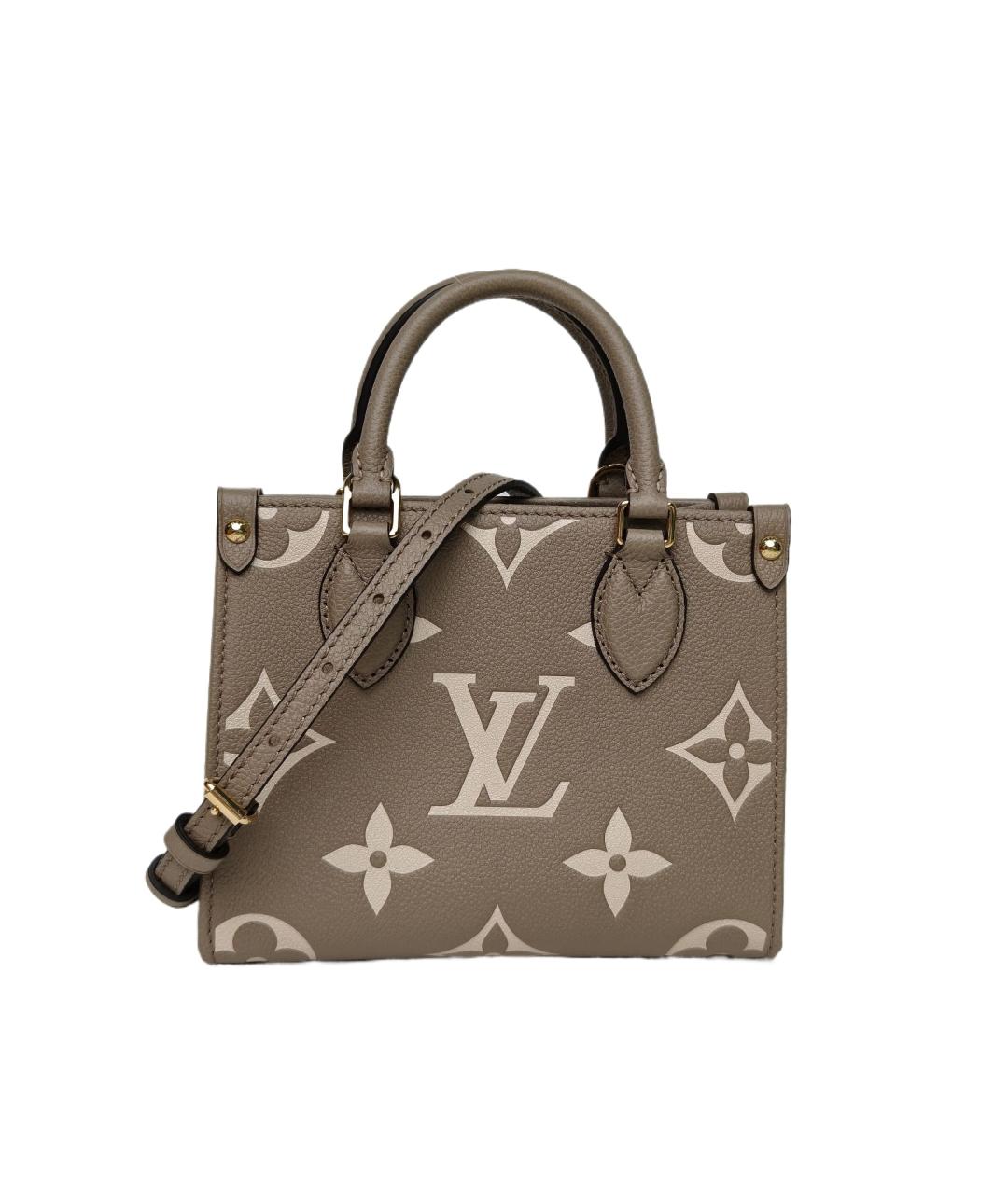 LOUIS VUITTON Серая кожаная сумка через плечо, фото 9