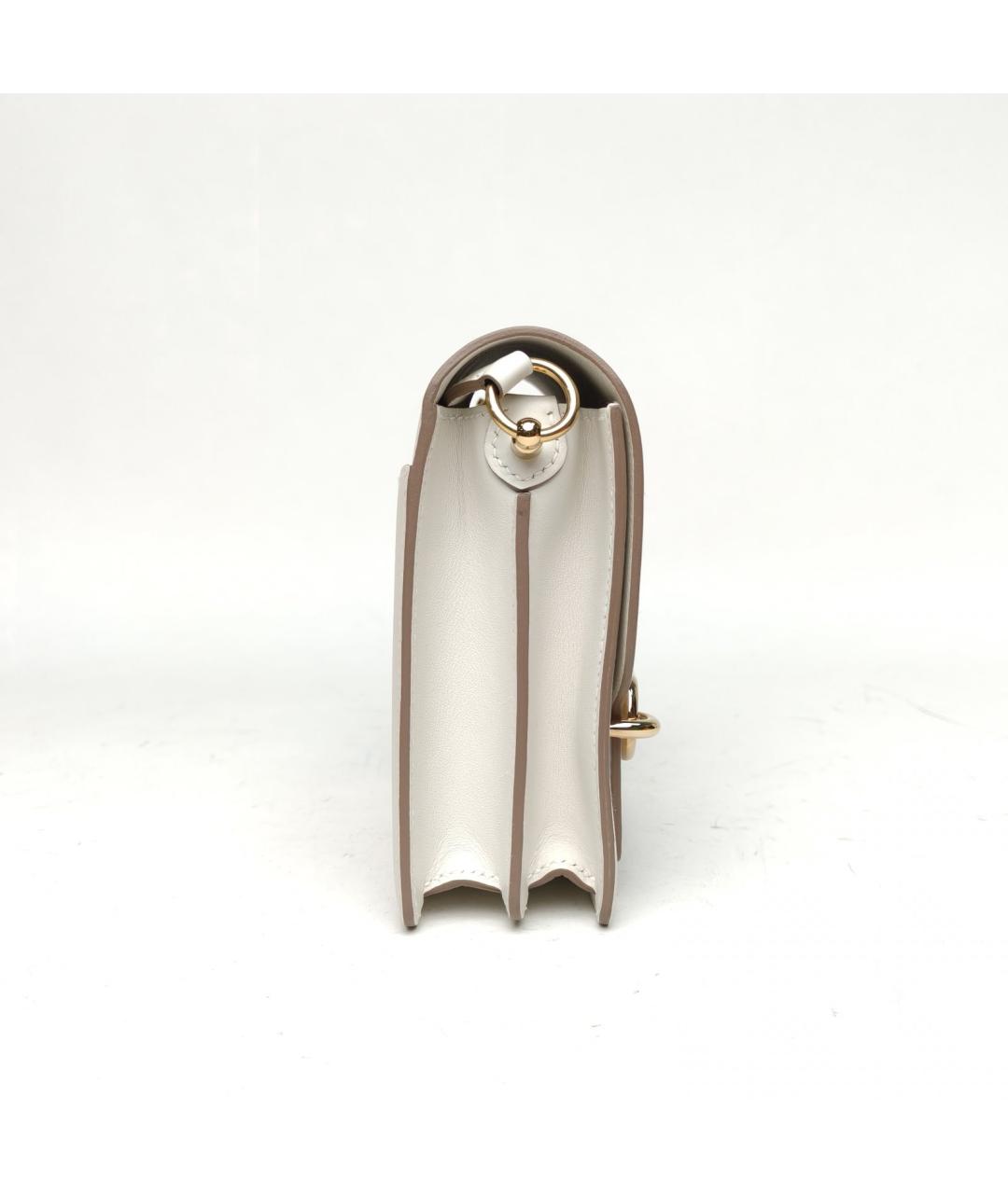 HERMES Белая кожаная сумка через плечо, фото 5