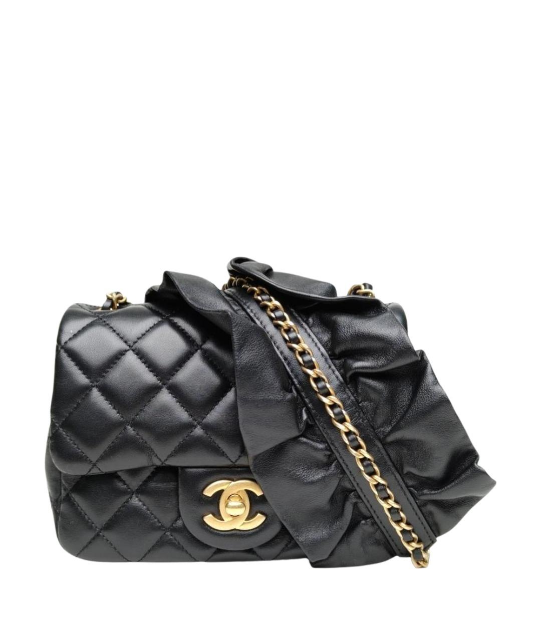 CHANEL Черная кожаная сумка через плечо, фото 1