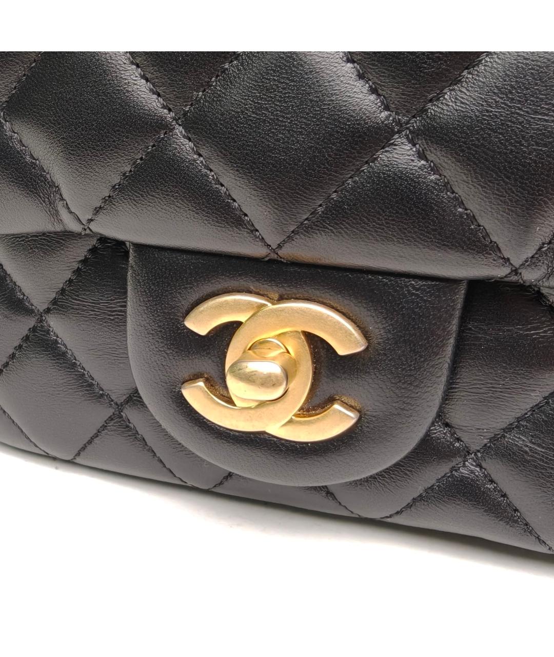 CHANEL Черная кожаная сумка через плечо, фото 8