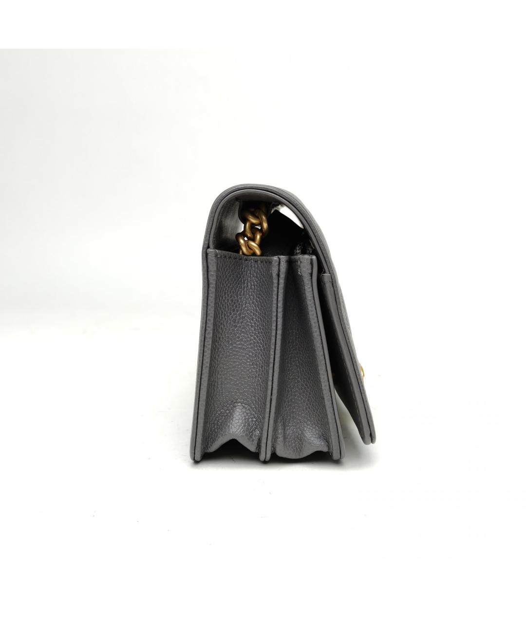 CHANEL Серая кожаная сумка через плечо, фото 5