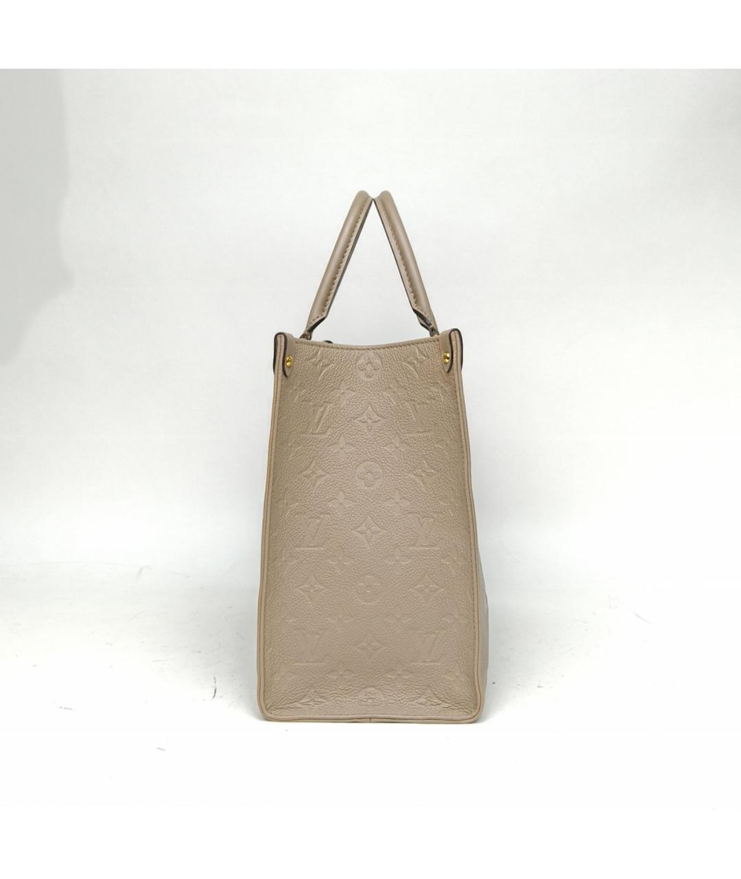 LOUIS VUITTON Бежевая кожаная сумка через плечо, фото 7